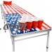 GoPong 8' Foldable American Flag Portable Beer Pong Table for Indoor Outdoor Folding Party Drinking Game Table, 6 Balls Included   556077686